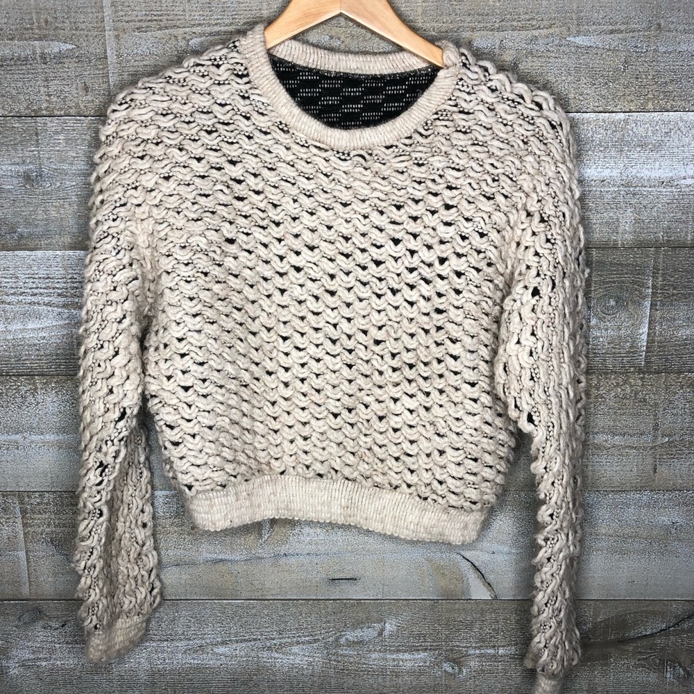 Wool blend chunky womens knit winter sweater